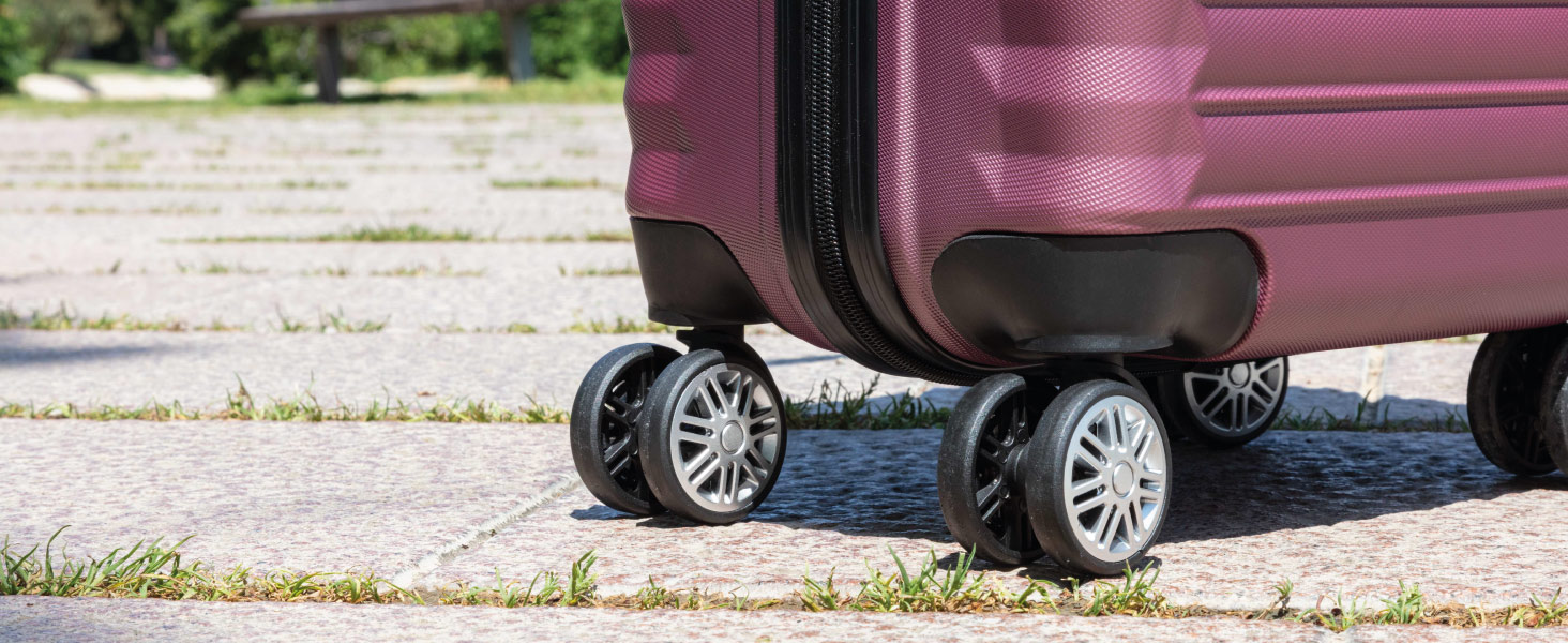 Набір валіз NUMADA 4 шт. Бордовий (75см, 63см, 53см + аксесуар), ABS, жорсткий, міцний