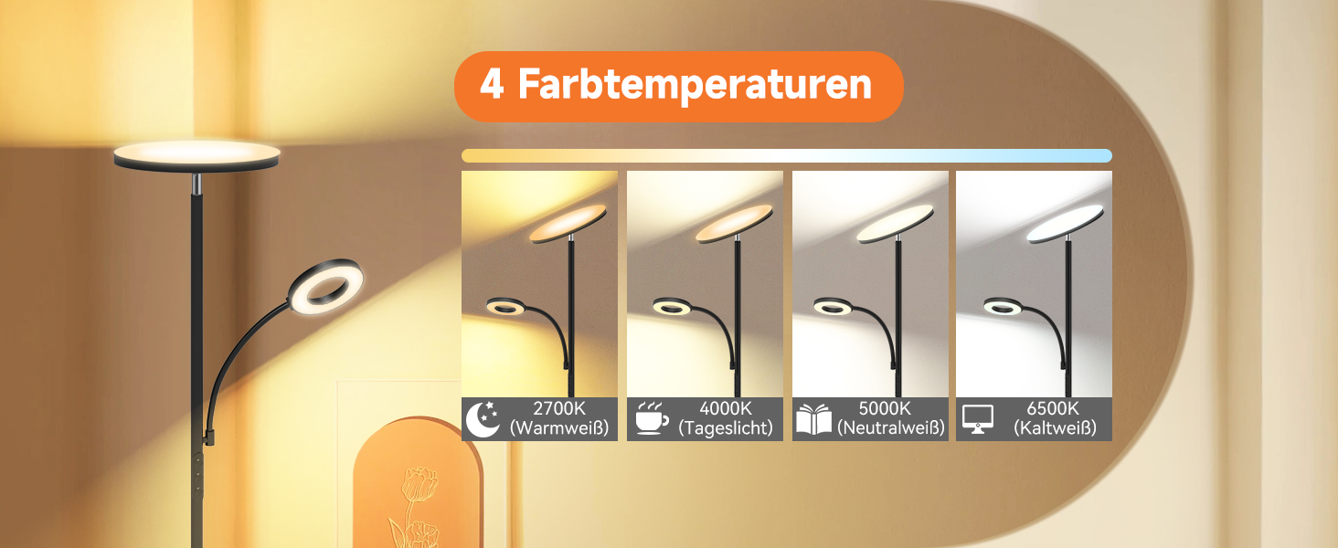 LED торшер, 42W, 16 мільйонів кольорів RGBCW, WiFi, Smart, двосторонній, для вітальні, сумісний з Alexa/Google Home, синхронізація з музикою, плавне регулювання яскравості, торшер для спальні