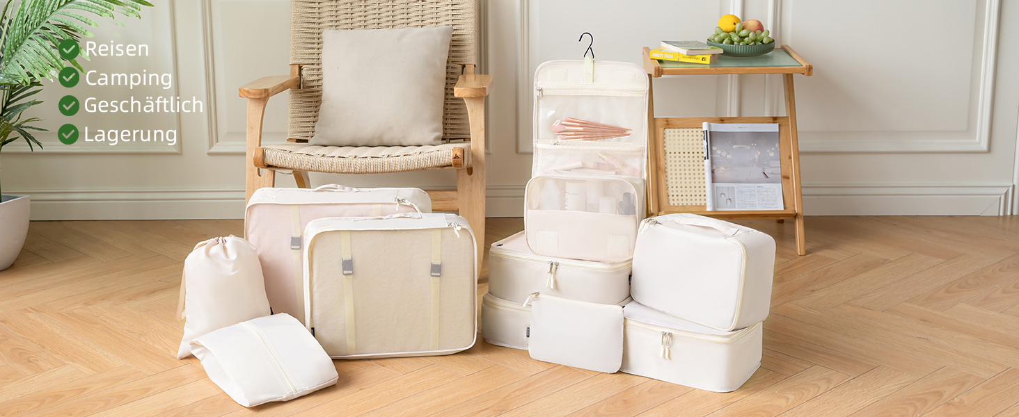 Набір органайзерів для подорожей BAGAIL (10 шт.) різних розмірів – Matcha Green