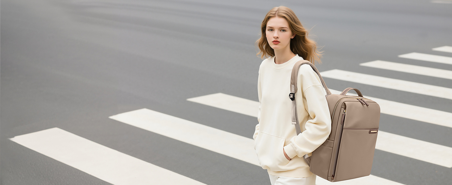 Рюкзак для ноутбука 16 дюймів, водонепроникний, для чоловіків та жінок, для подорожей, школи, велосипеда та повсякденного використання, кольору абрикос