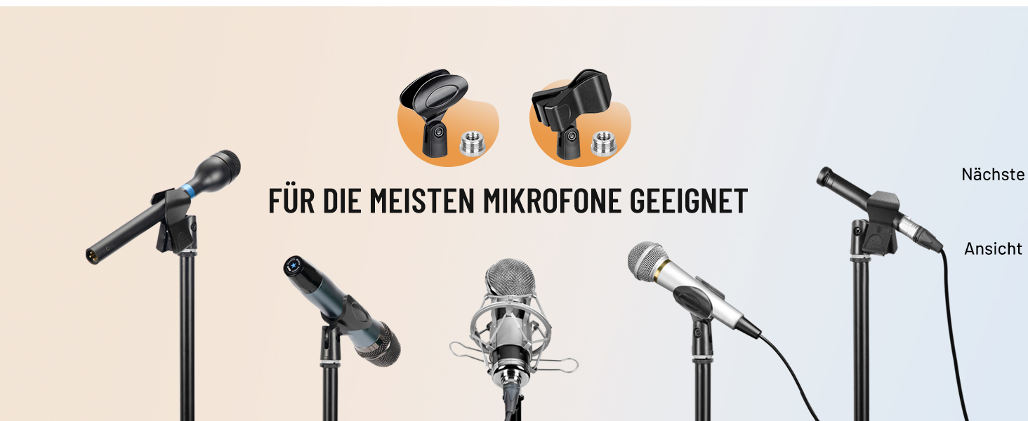 Підставка для мікрофона 2-в-1 з трьома кліпсами для кабелів, для вокалу, сцени, конференцій та презентацій, розширювана, CY0311 (з лебединою шиєю)