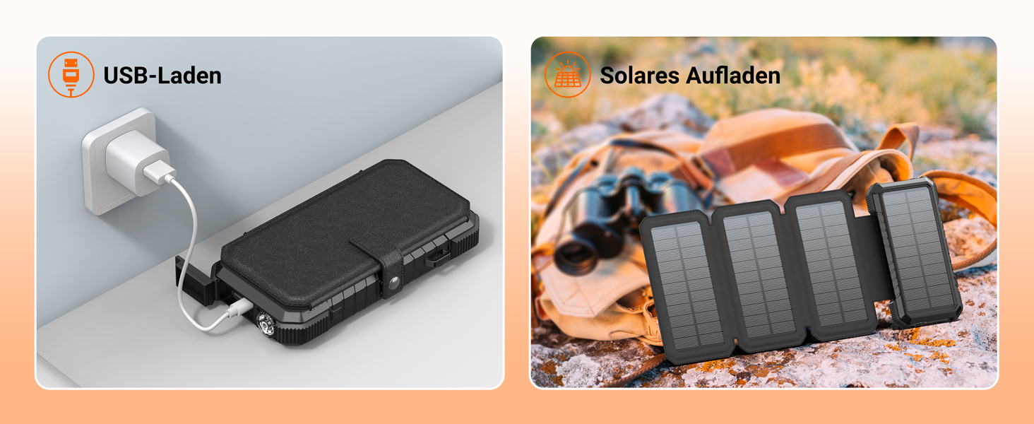 Powerbank BLAVOR 20000mAh з сонячною панеллю, USB-C PD 18W, для зарядки телефону та планшета, чорний