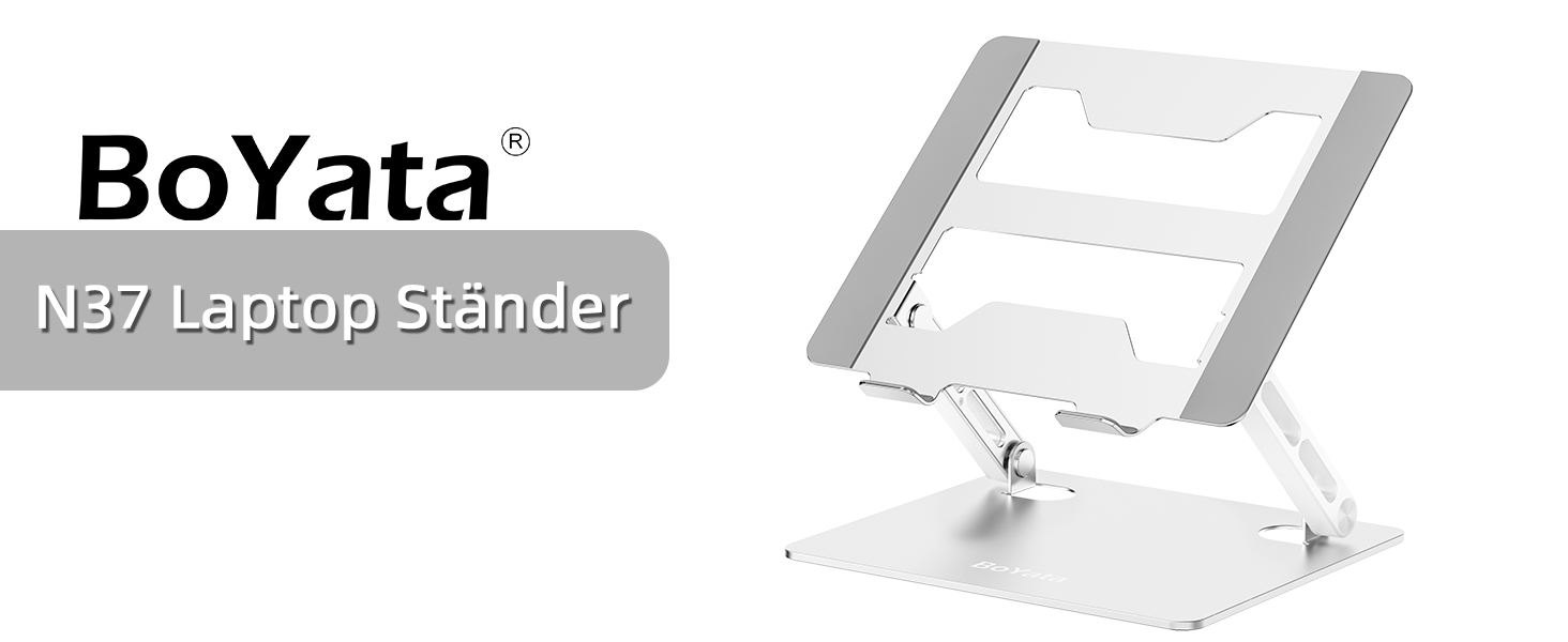 Adjustable Laptop Stand for Desk - 360° Rotating Base, Ergonomic Riser for MacBook Pro/Air, HP, Dell, Lenovo (10-17 inch)