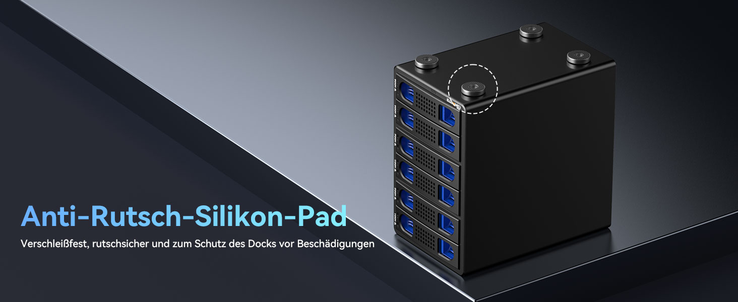 Зовнішній корпус для HDD/SSD CENMATE 806TC, 2 слоти 2.5/3.5 SATA, 10Gbps, алюміній, з охолодженням, USB 3.2 A/C, Hot Swap