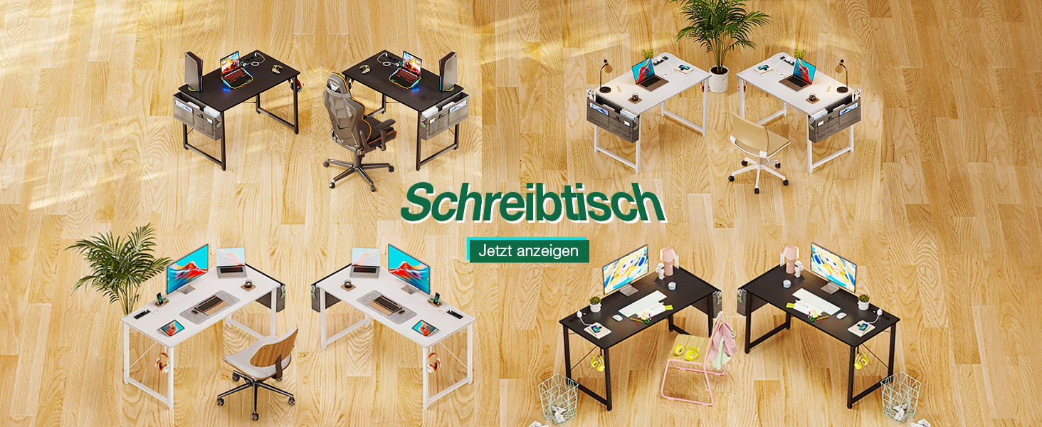 Комп'ютерний стіл Coleshome 100x48 см з розетками, тримачем для навушників та кишенькою для зберігання. Білий офісний/ігровий стіл для дому та офісу.