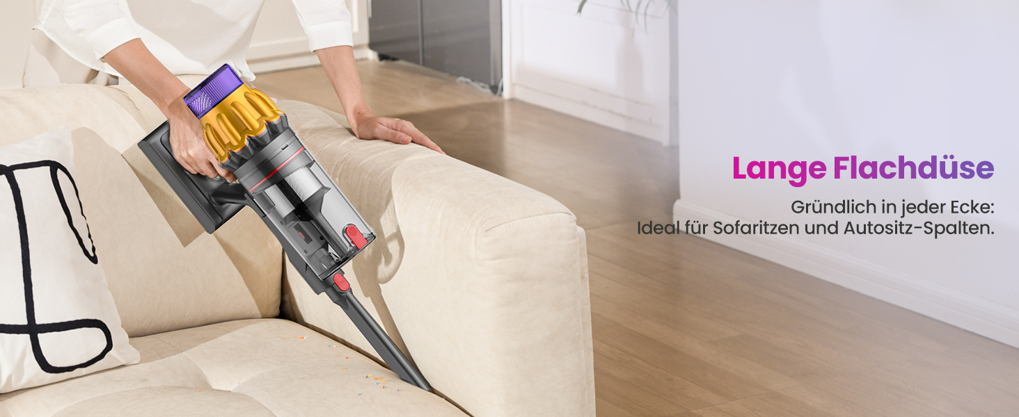 Бездротовий акумуляторний пилосос з 2 акумуляторами, 150 хв роботи, 55000 Па, 600 Вт, об'єм 2.0 л, з дисплеєм, антизаплутана щітка, самостійна парковка, настінна зарядка, 11-шарова фільтрація для шерсті тварин, килимів та твердих поверхонь