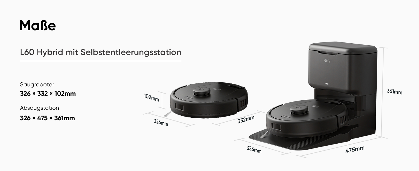 Робот-пилосос eufy L60 Hybrid SES з функцією миття, потужність 5000Pa, лазерна навігація iPath, для ретельного прибирання, ідеальний для волосся та твердих підлог (відновлений)
