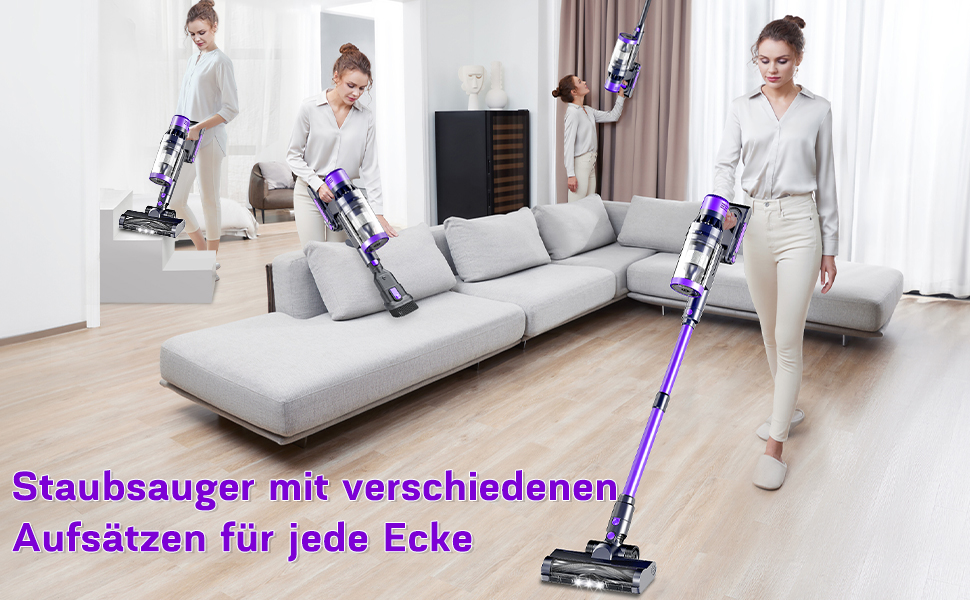 Бездротовий акумуляторний пилосос 550W | 45000 Па, 60 хв роботи | 20000 mAh, 3 режими, антизаплутувана щітка для будь-яких поверхонь та шерсті тварин