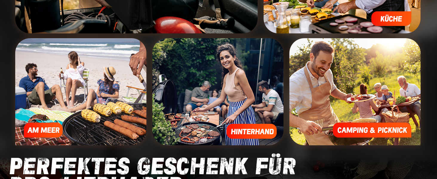 Набір аксесуарів для гриля PURPLEBIRD 31 предмет – Преміум набір гриль-посуду з нержавіючої сталі для чоловіків та жінок з сумкою, килимком для гриля, для саду, кемпінгу та дня народження (Сріблястий)