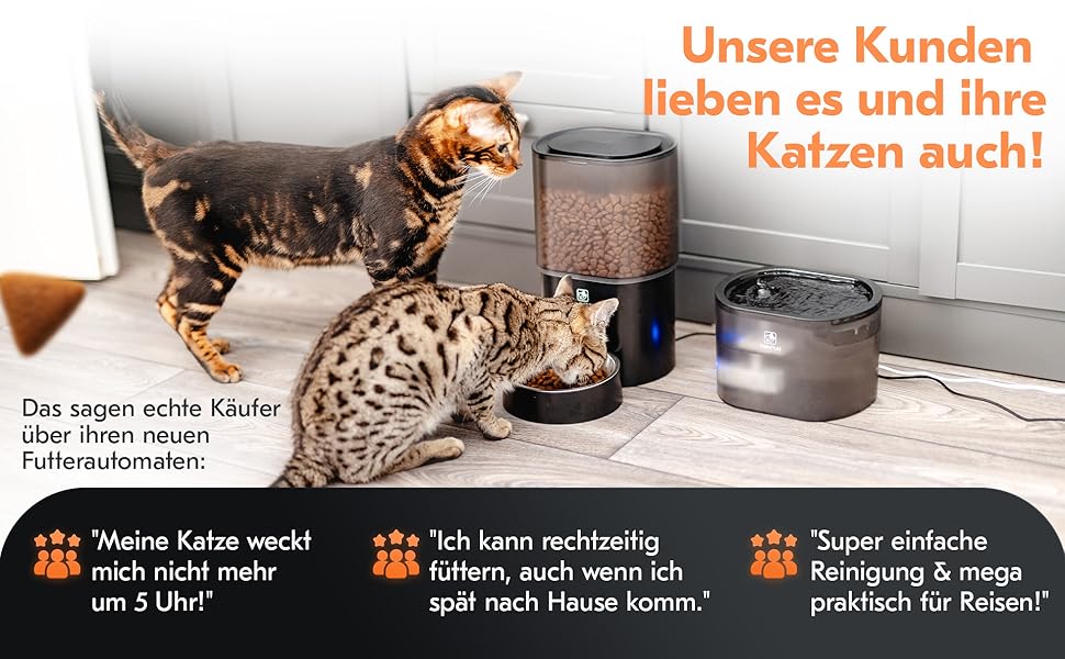 Автоматичний годівниця та фонтанчик для котів 2в1 з Wi-Fi, 3L, без залежності від сонця