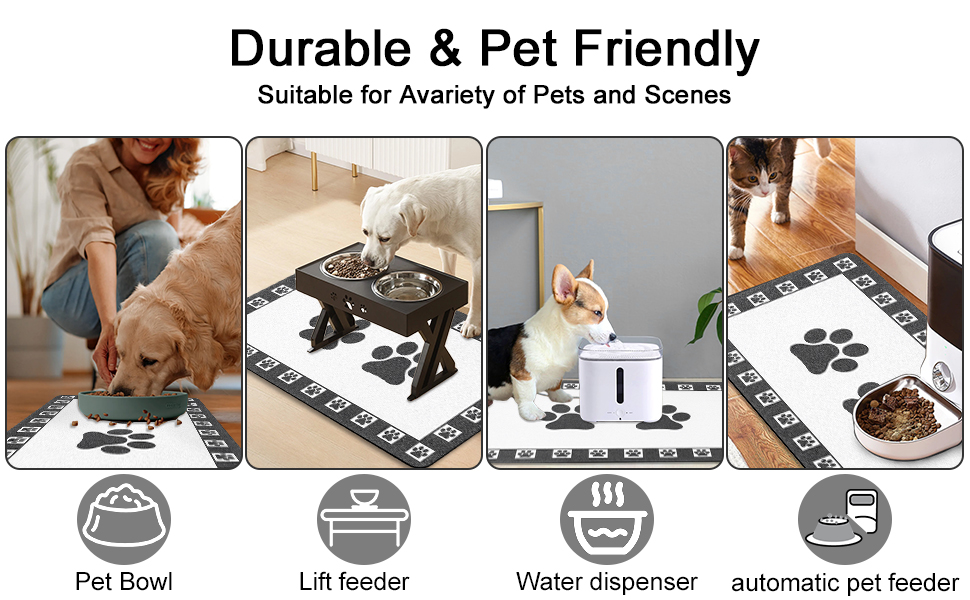 Килимок для тварин, надпоглинувач, для собак та котів, з неслизьким гумовим дном, швидковисихаючий, миючий, 40 x 60 см, 2 пари принтів лап, з точками