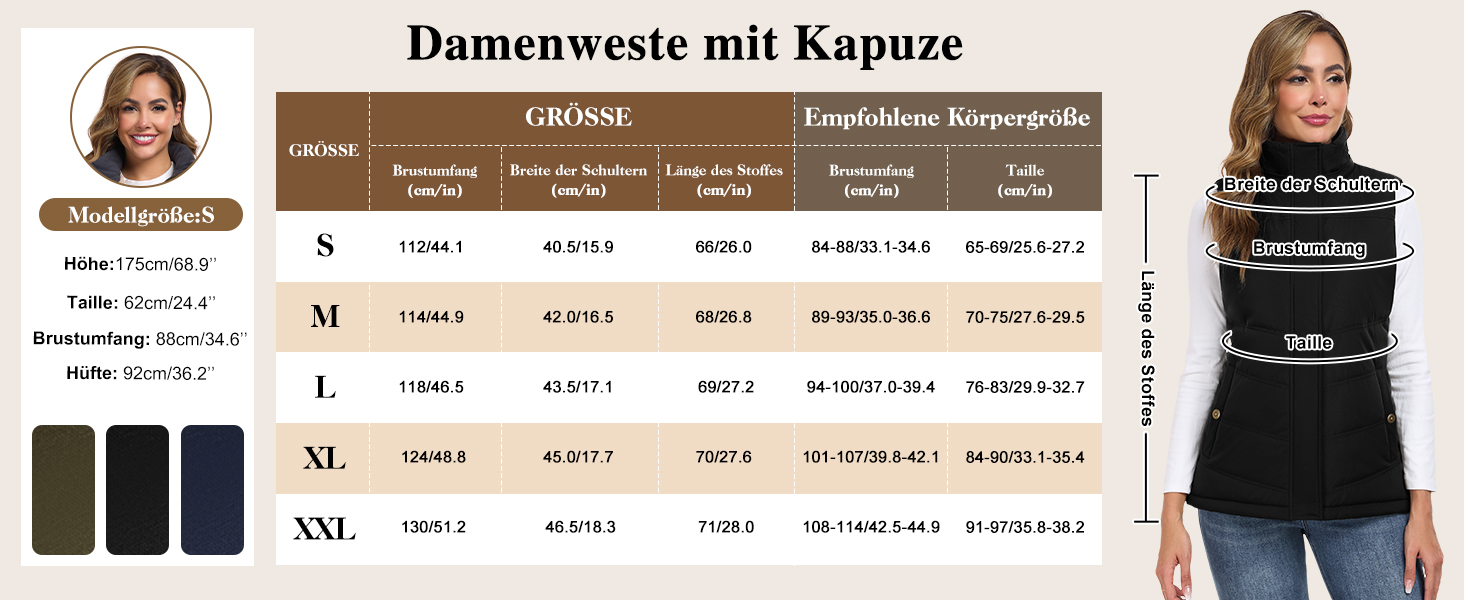 Жіноча безрукавка Heekpek з капюшоном: тепла флісова степна жилетка для зими та осені, чорна, розмір M