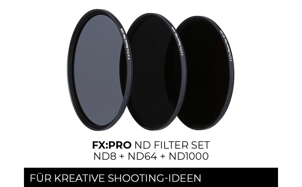 Фільтри Rollei F:X Pro ND (ND 8, ND 64, ND1000) для об'єктивів 82 мм - комплект з 3 фільтрів