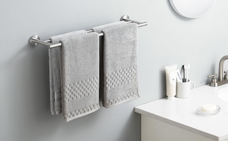 Тримач для рушників KES, подвійний, з нержавіючої сталі SUS304, 60 см, A2001S60