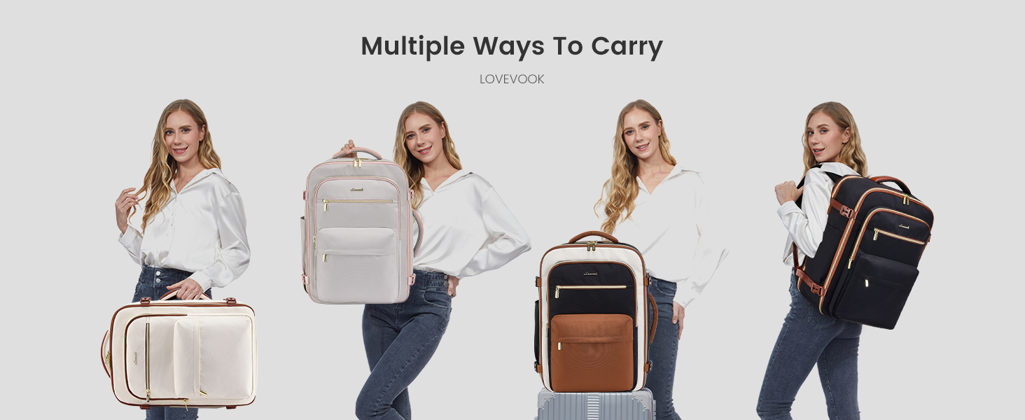 LOVEVOOK Рюкзак ручної об'єм 40L для подорожей, чорний. Підходить для ноутбука 17,3