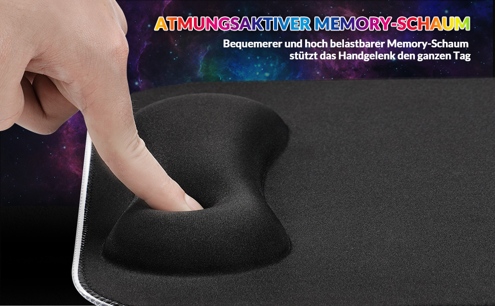 Килимок для миші ігровий Gimars RGB XXL 800x300x5mm з підсвічуванням 12 LED, водовідштовхувальна поверхня, протиковзкий гумовий низ, чорний