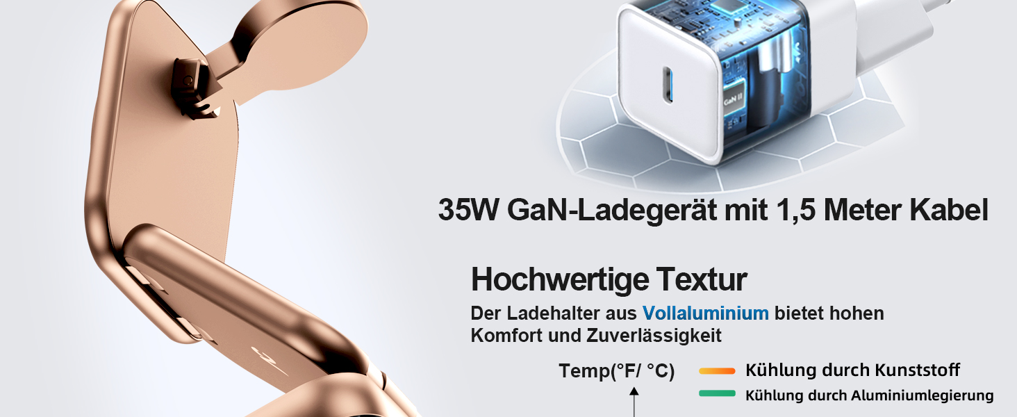 Зарядна станція 5 в 1 для iPhone з підтримкою магнітного зарядного пристрою, складна для подорожей, бездротовий зарядний пристрій для iPhone 17/16/15/14/13/12, AirPods Pro 3, Apple Watch S11/Ultra (Titan Wüstensand), 2026