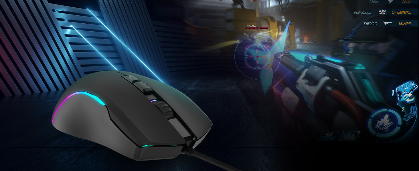 Ігрова клавіатура та миша RaceGT з підсвічуванням RGB, 104 клавіші, 7 кнопок миші, 6400 DPI, QWERTZ (DE-Layout)