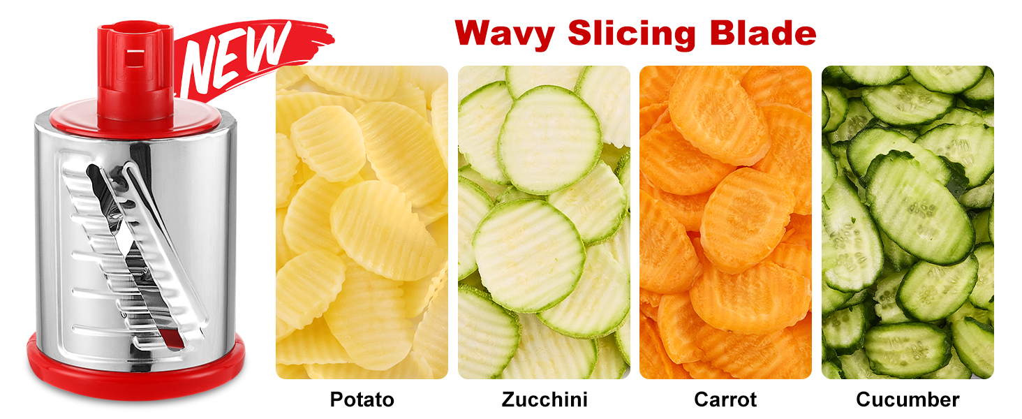 Трока для овочів та сиру з 3 наборами лез, біла (червоно-чорна, 5 лез)