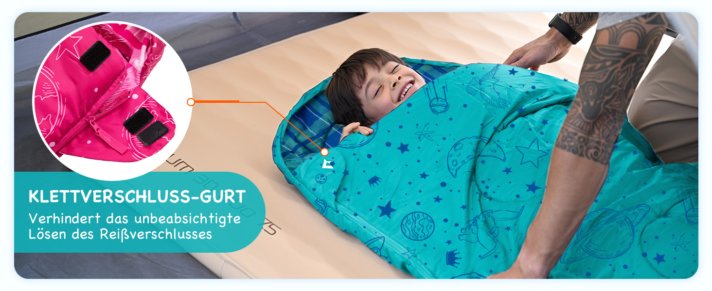 KingCamp Kids Sleeping Bag - Winter Warmth, 3-4 Season Comfort for Camping & Trekking - 170x70cm, 7°C Rating, Adjustable Length