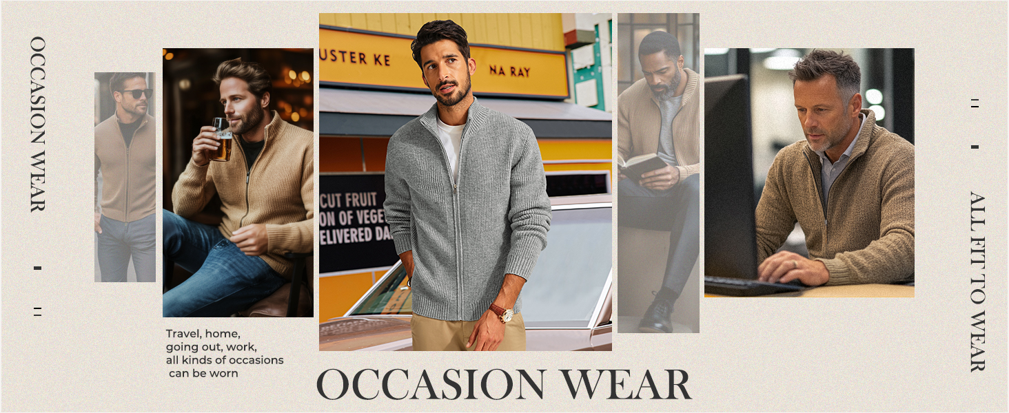 Кардиган чоловічий PJ PAUL JONES з рифленого в'язання, довгі рукави, зимова куртка, тонкий трикотаж, з коміром-стійкою та блискавкою, колір морської хвилі (S)