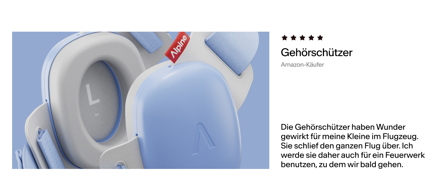 Дитячі навушники Alpine Muffy Baby Klassik - захист від шуму для малюків до 36 місяців, чорний (комфорт - блакитний)