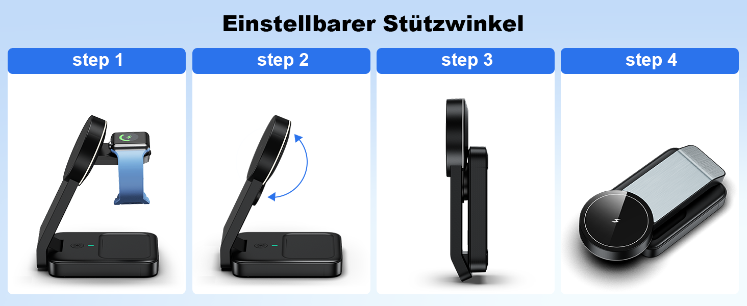 3-в-1 Станція Бездротової Зарядки: iPhone, Apple Watch, AirPods (Біла/Чорна)