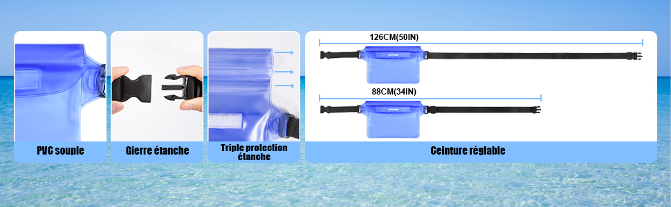 Накидка для шиї ECHTPower WPD-wasserdicht - водонепроникна, унісекс, блакитна та прозора