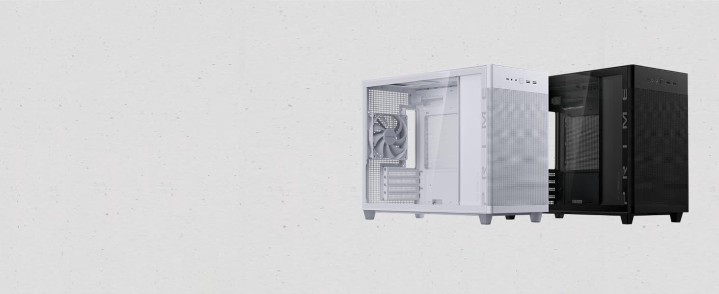 Корпус ASUS Prime AP201 MicroATX чорний (33 літри, підтримка 280/360 мм кулерів, відеокарти до 338 мм, ATX блок живлення)