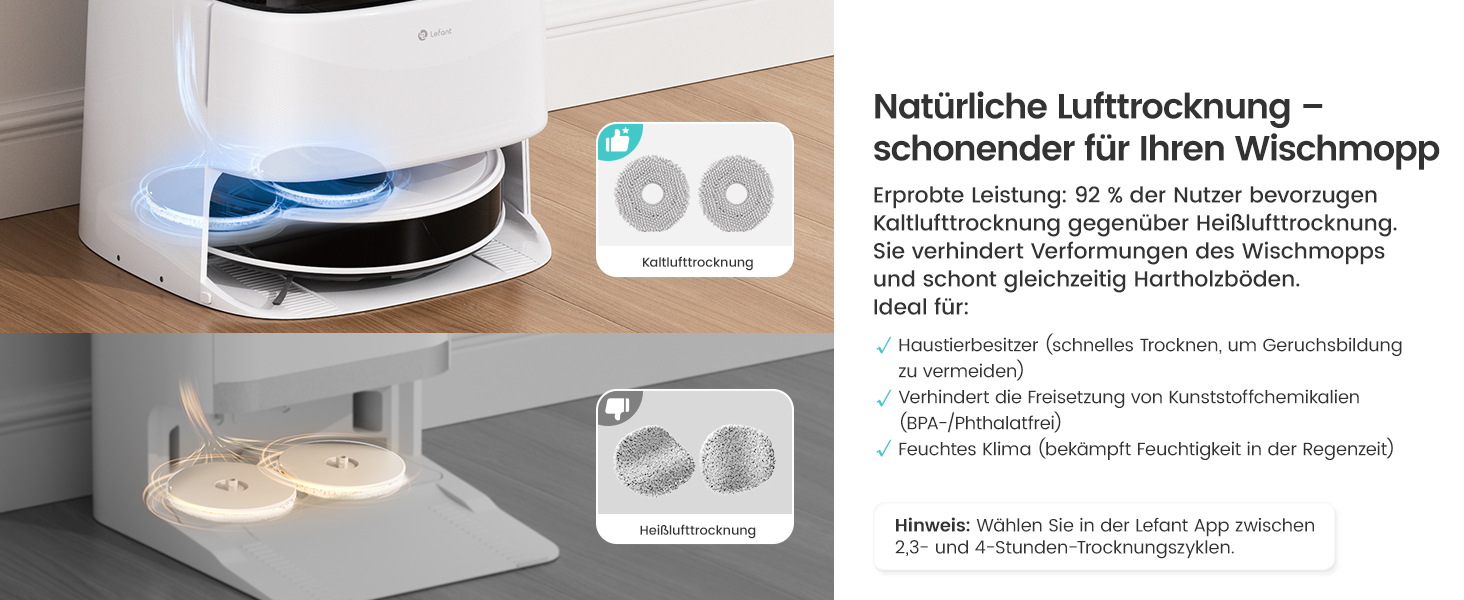 Робот-пилосос LEFANT M3 Gen2 з функцією миття підлоги, 12000Pa, LiDAR-навігація, керування через додаток/Alexa/iWatch