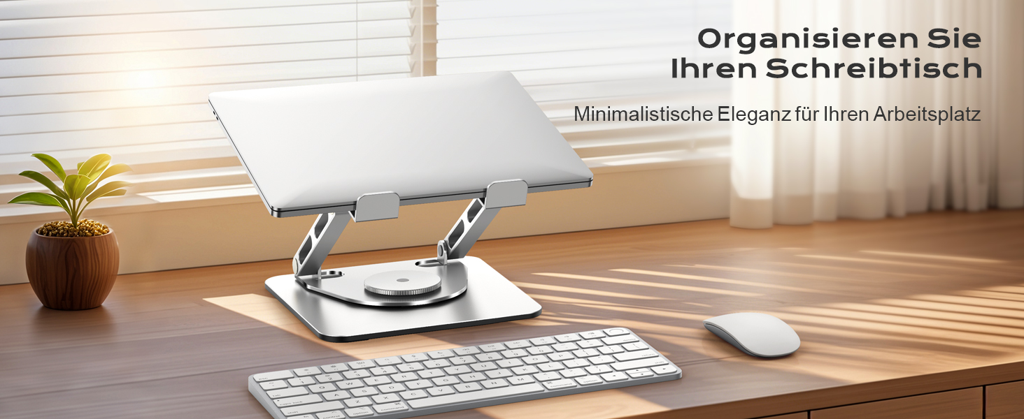 Регульована підставка для ноутбука 360° - ергономічна, до 16 дюймів, сумісна з MacBook Air/Pro