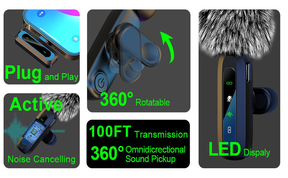 Мікрофон-захоплення Lavalier для Android/iPhone: Безшумна якість звуку для TikTok, YouTube, Vlog, Podcast