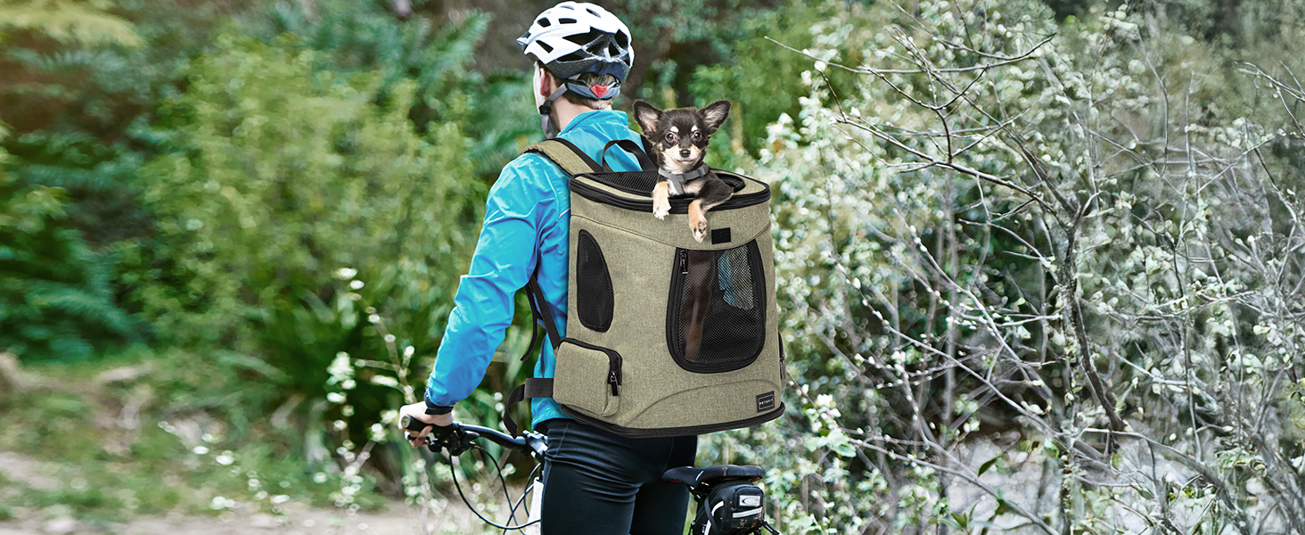 Рюкзак для кота та собаки Petsfit - зручний та дихаючий, до 5 кг, зелений