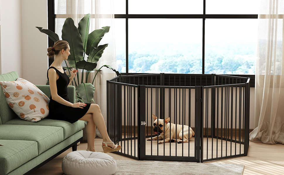 Вольєр для собак PawHut 76 см, сталевий, чорний, 240 x 120 x 76 см, 240л