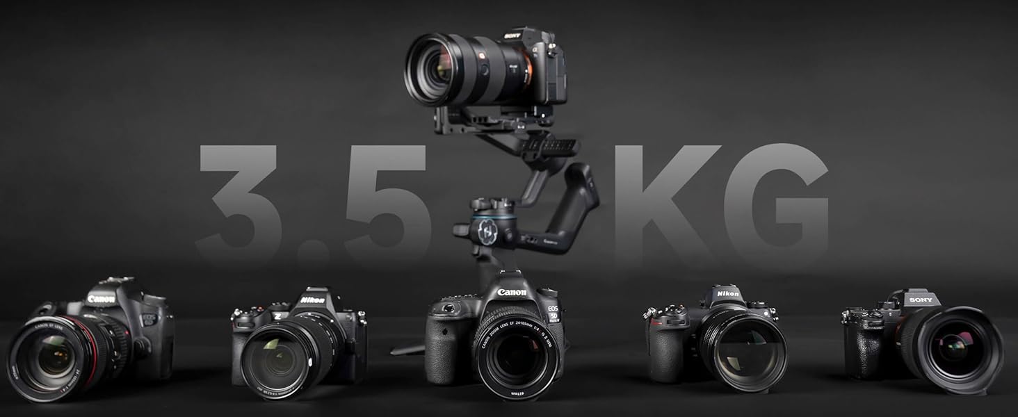 FeiyuTech SCORP-C2 Стабілізатор Gimbal для DSLR та бездзеркальних камер з AI-трекінгом, вертикальною зйомкою та вагою до 3.5 кг, сумісний з Canon, Sony, Panasonic, Nikon, Fujifilm