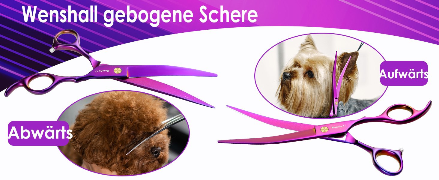 Набір професійних ножиць для грумінгу собак 5шт (фіолетовий)