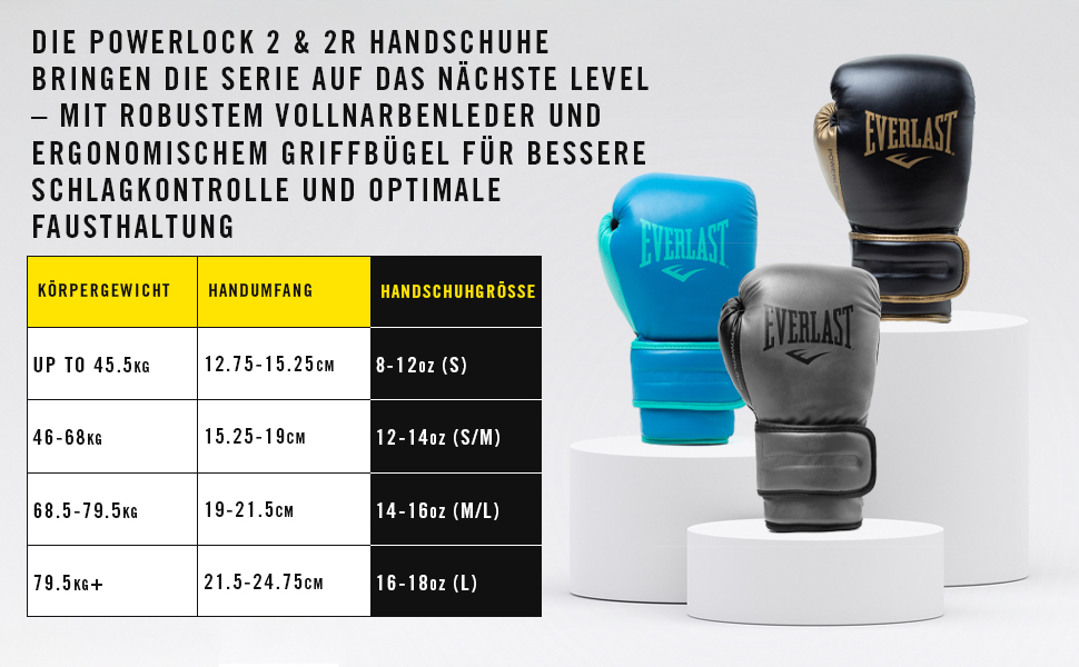 Боксерські рукавички Everlast Powerlock 2R, 12 oz, чорний/золотий – для спарингу, тренування на боксерському мішку, з підтримкою зап'ястя, 4-шаровий шар, оригінальна екіпіровка Everlast