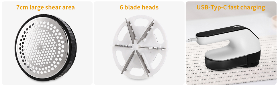 Електричний триммер для одягу Zawaer, 2000 mAh, видалення котушок, 3 швидкості, для одягу та меблів