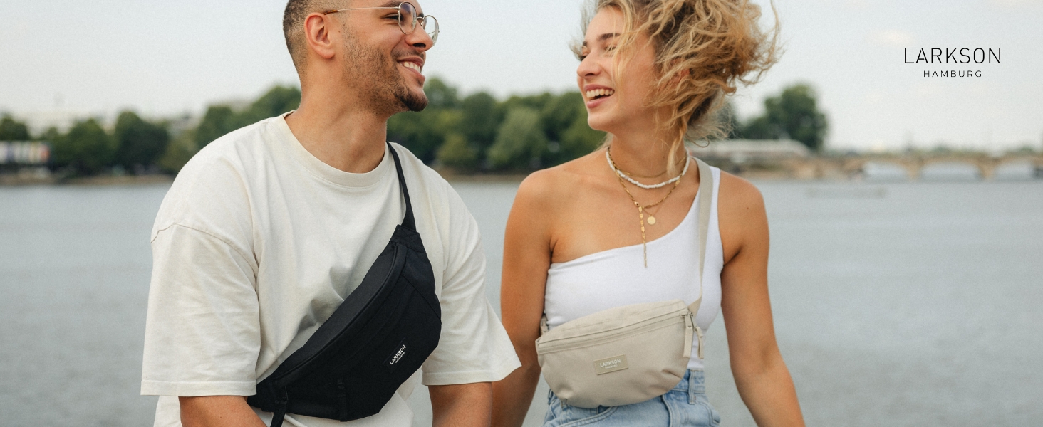 Поясна сумка LARKSON для жінок та чоловіків, м'ятний колір - Finn. Стильна поясна сумка для спорту, активного відпочинку, міста, фестивалів. Сумка через тіло з ремінцем, водовідштовхувальний принт.