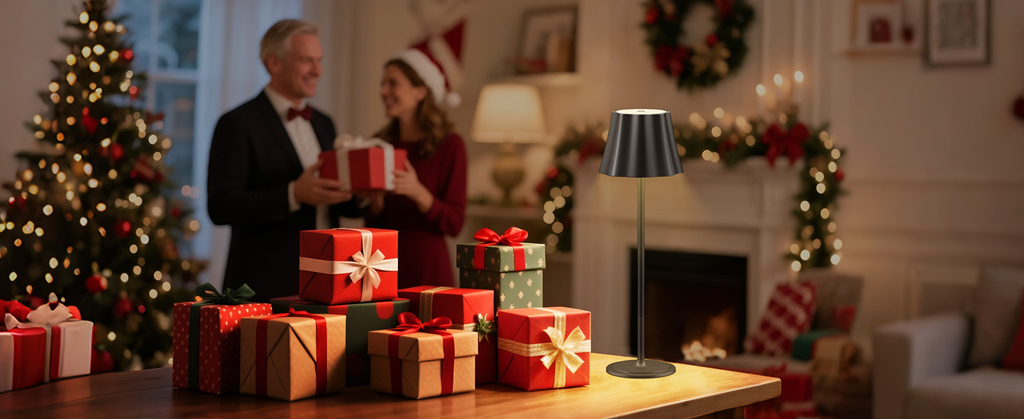 Бездротова LED-лампа Suright для столу з акумулятором 5000mAh, 3 режими кольору та регулюванням яскравості, IP54 вологозахист для вулиці, кемпінгу, тераси, вітальні, спальні