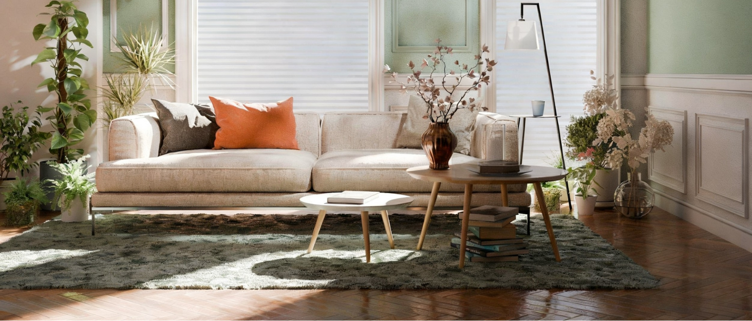 Килим для вітальні, дитячої, спальні 200x300 см, темно-синій, миючий, з антиковзанням, високий ворс