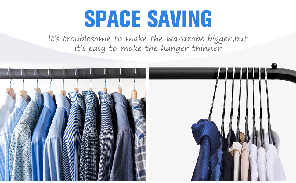 25 шт. Плечики для одягу Rainberg: міцні, гумовані, для шафи та вішалок, чорні