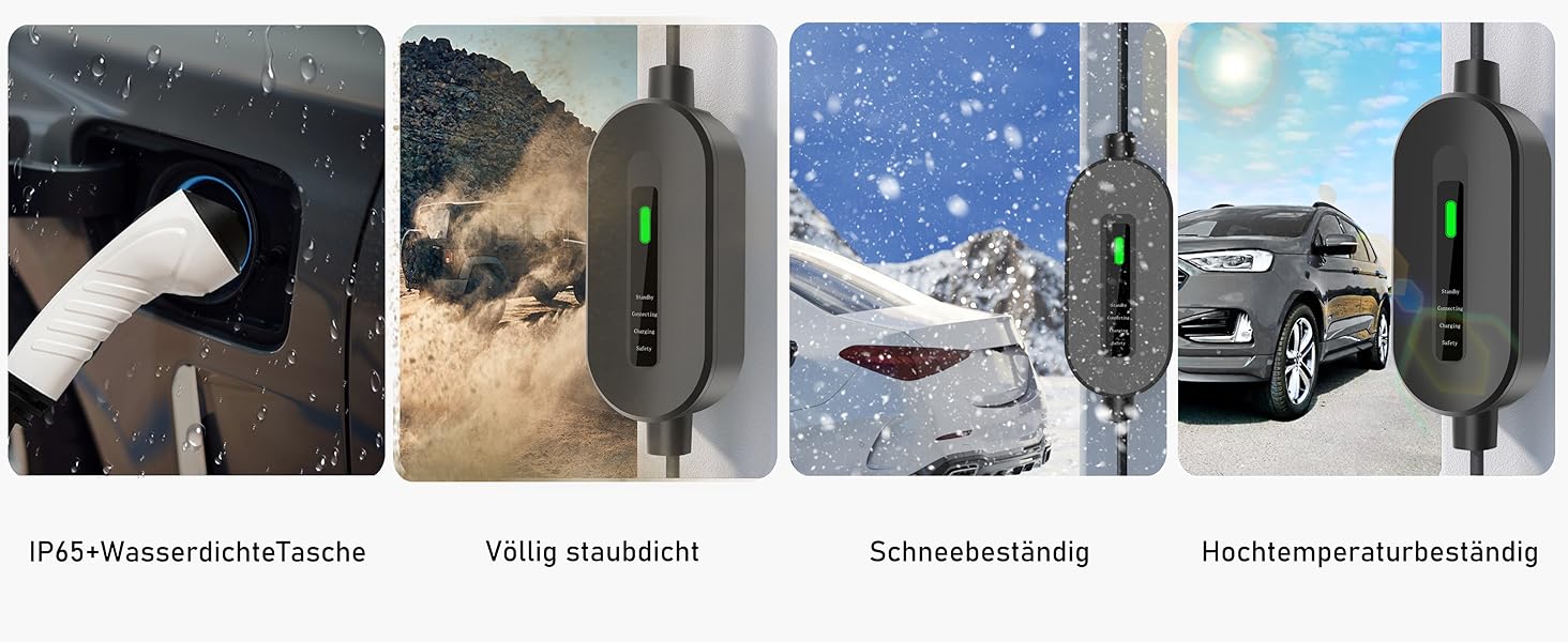 Кабель для зарядки електромобіля Type 2 Schuko 3,7kW, 16A, 5м, для електромобілів та гібридів - чорний