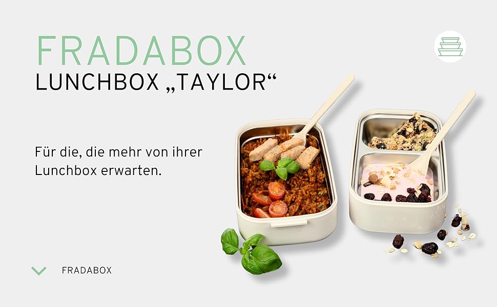 Бенто-бокс 'Taylor', 2 яруси з відділеннями, преміум нержавіюча сталь, без BPA, з посудом, для їжі на виніс, Meal Prep для дорослих, витримує мікрохвильову піч, герметичний