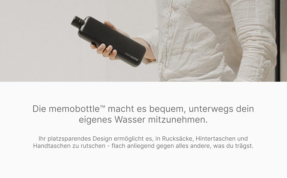 Пляшка для води memobottle з нержавіючої сталі, біла, преміум-якість, герметична, BPA-free, для спорту та подорожей