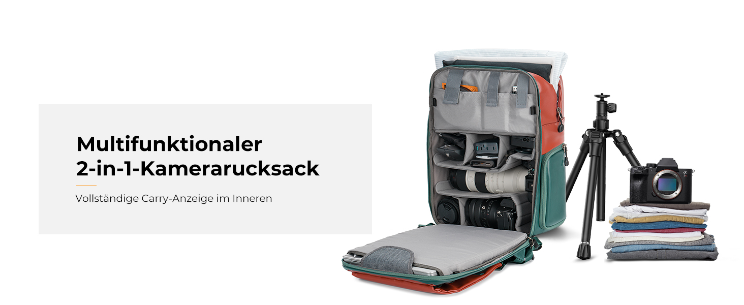 Рюкзак для камери K&F Concept 20L, з відділенням для ноутбука 15.6