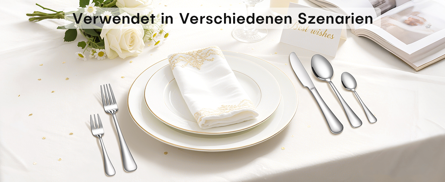 Набір столових приборів на 6 осіб, 30 предметів: виделки, ложки, ножі, нержавіюча сталь, дзеркальне полірування, для посудомийної машини