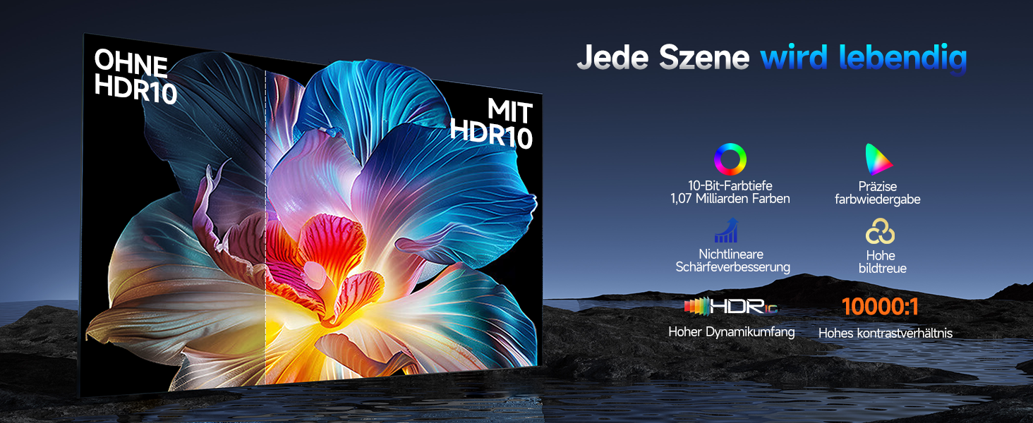 Magcubic Beamer 4K: Міні-проектор з WiFi 5, Bluetooth 5.1, 15W, 650 ANSI, Dolby Audio/HDR10+, автофокус, трапец. корекція, 180° обертання (сірий)