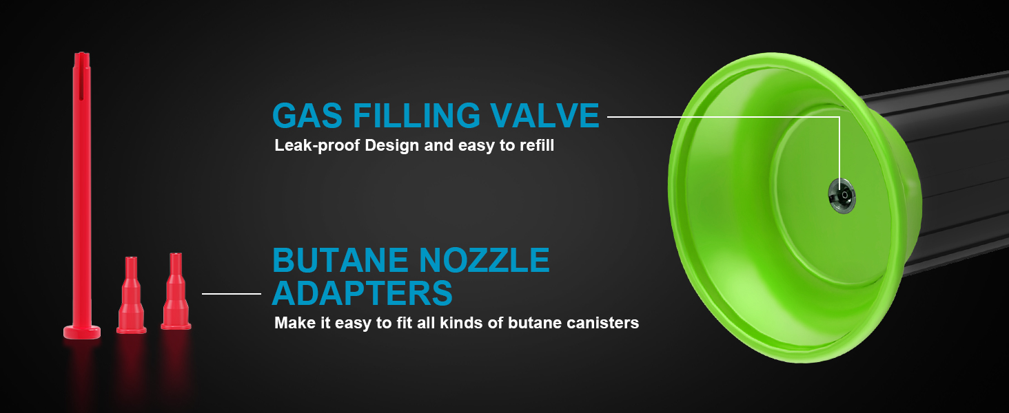 Кулінарний пальник для Крем-брюле, міні-пальник з регулюванням полум'я та захисним замком для десертів та BBQ, зелено-чорний (газ не входить)