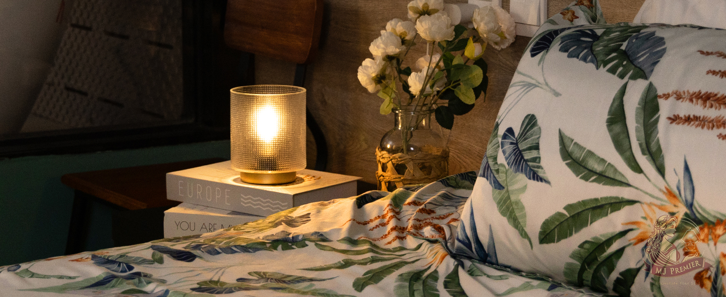 Бездротова настільна лампа з таймером, вінтажний дизайн, скло, LED, для дому та вулиці, сірий колір, розмір L